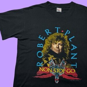 VTG 80s Robert Plant 1988 Non Stop Go World Tour XL T Shirt‎ Hanes